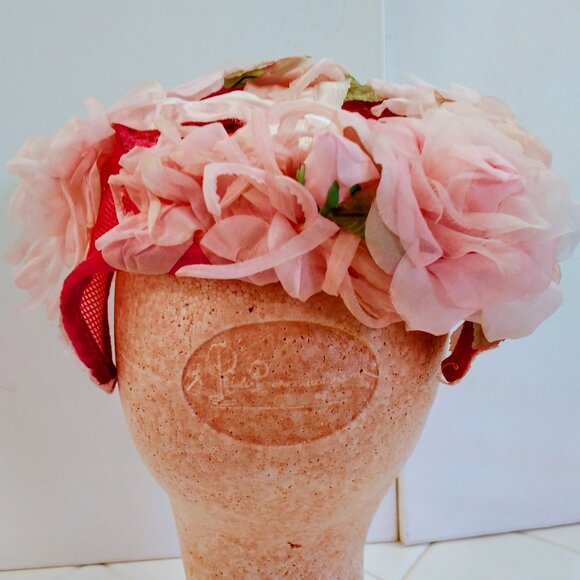 Vintage 1950s Pink Floral Ladies\' Hat main image 10